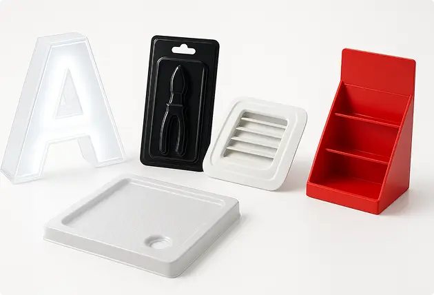 Изделия вакуумной формовки: реклама, упаковка, автодетали в Казахстане