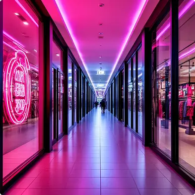 Неоновые вывески для витрин магазинов