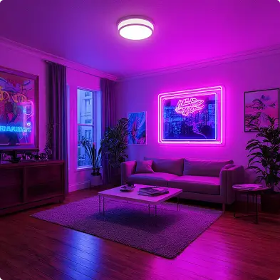 Неоновые надписи на стену и фасады